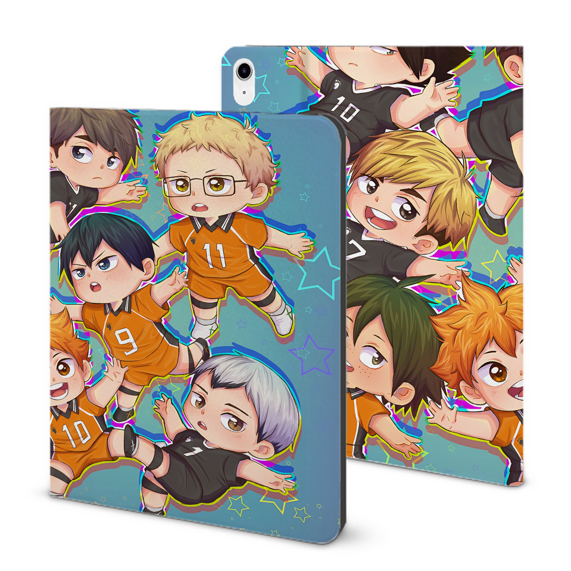 （画像用） ハイキュー!! Haikyu!! IPad ケース ブック型 PUレザー TPU 耐衝撃 軽量 薄型 ペン収納なし 全面保護 IPad 各モデル対応
